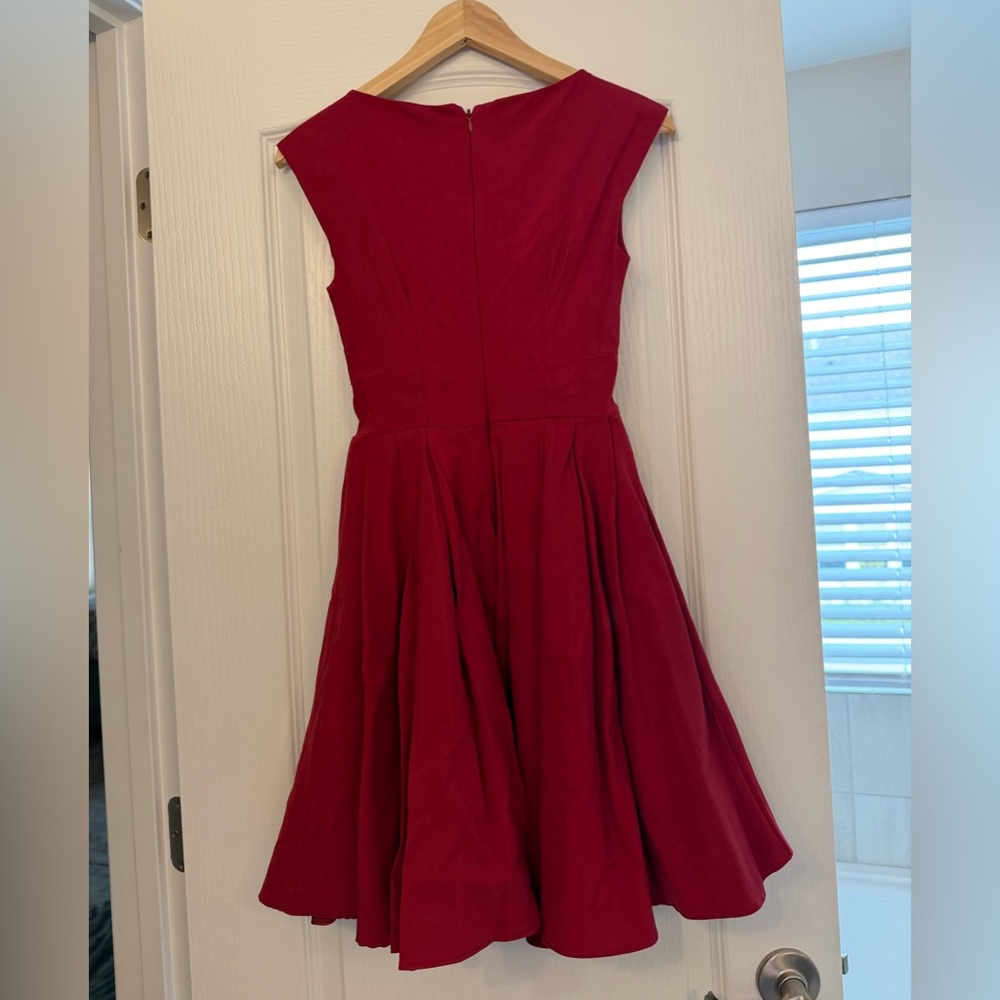 ASOS Red Skater Cocktail Dress size 4 - Picture 7 of 9